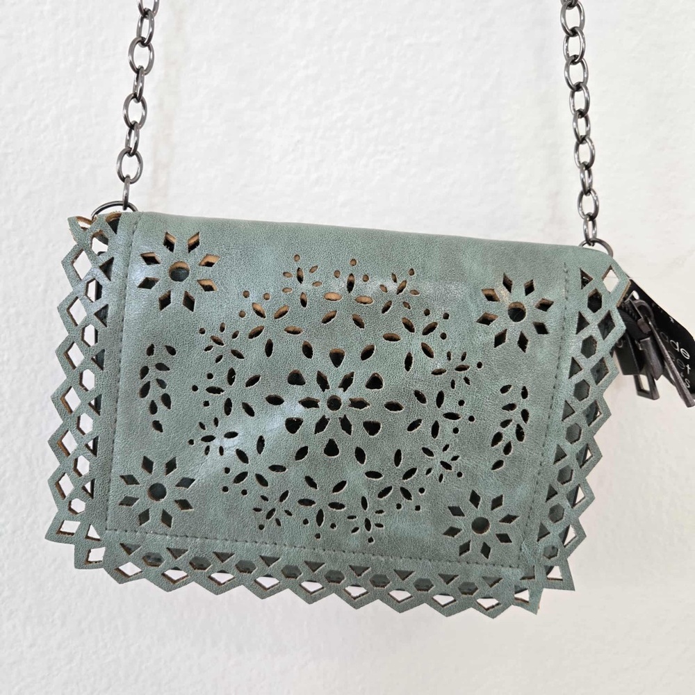 Boho green Cutout‎ crossbody small bag new with tags